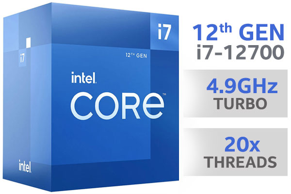 Processore di 12a generazione Intel i7-12700 12 core 20 thread - 4,9Ghz - 12Mb cache